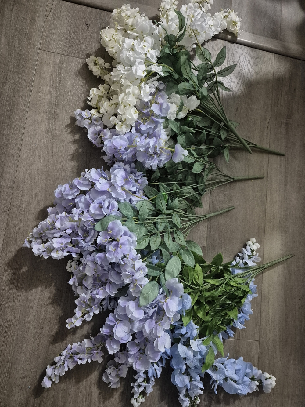 Ashland Lavender and White Faux Wisteria Spray Bundle
